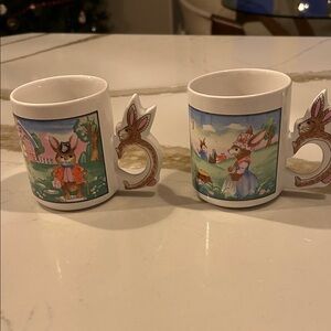 Cute Bunny Themed Mugs Set